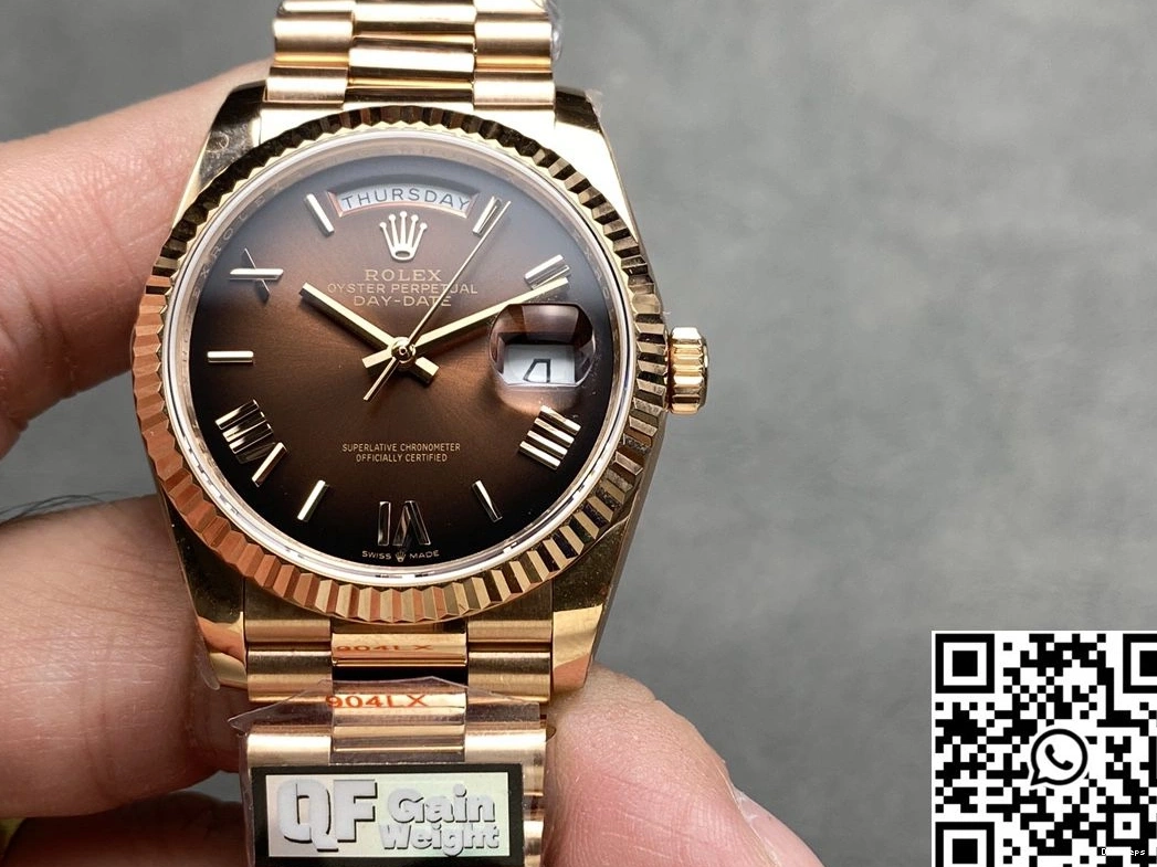 Chocalate Date v5 Steel Rolex 36mm Tungsten Dial Factory Day M128235 QF Gold Rose 1110